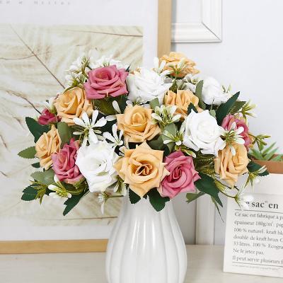 China Wholesale Fashional Artificial Flowers New Arrival Colorful Silk Rose Flower For Wedding Home Living Room Table Decoration Large for sale