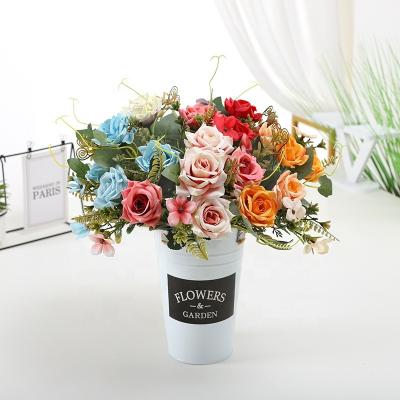 China Natural High Quality Hotel Decoration Table Living Room Rose Simulation Flower Moisturizing Rose Corner Wedding Touch European Style Bouquet for sale