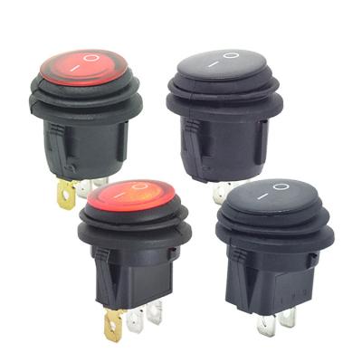 China On Off On Off On Off 6A 250VAC 12V 220V LED 10A 125VAC Round Rocker Switch Waterproof Yellow Green Blue Red Rocker On Off SPST Switch for sale