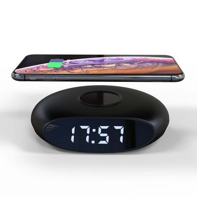 China LED Light 2020 New 3 in 1 15W Qi Digital Alarm Clock Wireless Charging Led Wireless Charger for sale