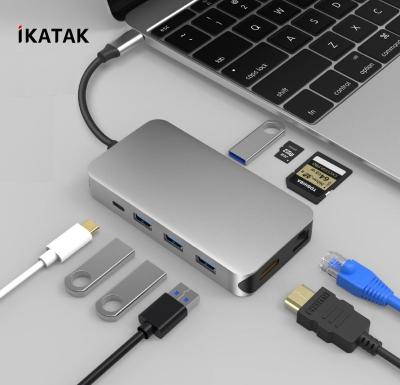 China USB3.0 5Gbps High Speed ​​Ethernet USB-C Adapter HD Multi USB 3.0 Type C Hub for sale