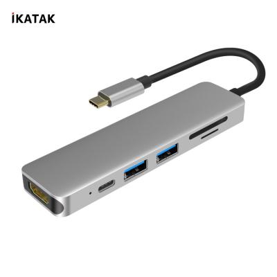 China Type c hd adapter super speed 6 to new in 1 charging laptop dock USB3.0 palladium type usb c to hd adapter for sale