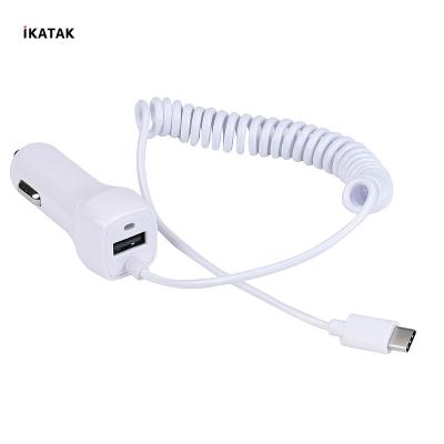 China Hot Selling Mobile Phone Factory Outlet 3.4A 2 Port Android USB Car Charger Fast With Cables for sale