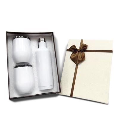 China The double bottle of wine bottle from the wall 17oz of white stainless steel in large viable of sublimation and egg two 12oz form the culuer Gift set of wine for sale