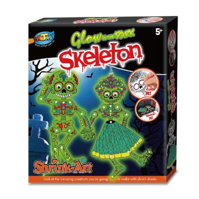 China China Glow in the Dark Human Skeleton Suncatcher Set for sale