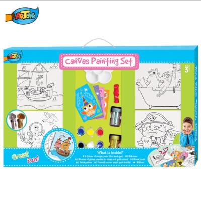 China Non-Toxic Children's Drawing Tools Kit Wholesale Art Painting Canvas Suit for sale