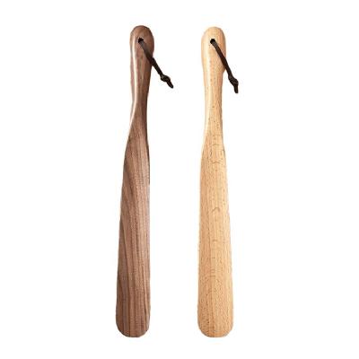 China New Vintage Hotsale Best Price OEM Hot Sale High Quality Custom Made Beech Wood Shoe Horn With Logo Novelty Wide Shoe Horn for sale