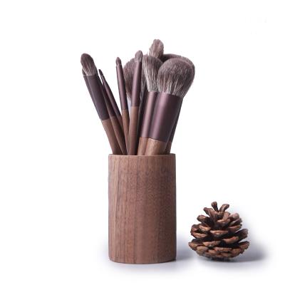 China Factory Wholesale High Quality CSL Pen Holder Wooden Stand Cup For Desktop Makeup Solid Wood Eco-friendly Brush Holder For Girls Women for sale