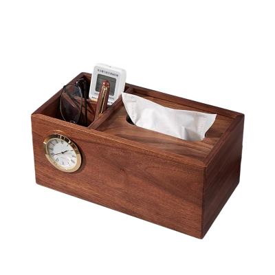 China Wholesale Eco-friendly Multi Functional Model Wooden Towel Boxes Tissue Container Factory CSL Wooden Tissue Box With Storage for sale