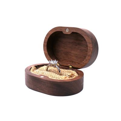 China Small Ring Jewelry Boxes Factory Vintage CSL Black Walnut Handmade Wooden Jewelry Box Classic Elegant Luxury Eco-friendly Wooden Jewelry Packaging for sale