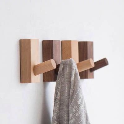 China Living Room Beech Living Room Wall Mounted Wooden Hook Cloth Wooden Coat Hooks for sale