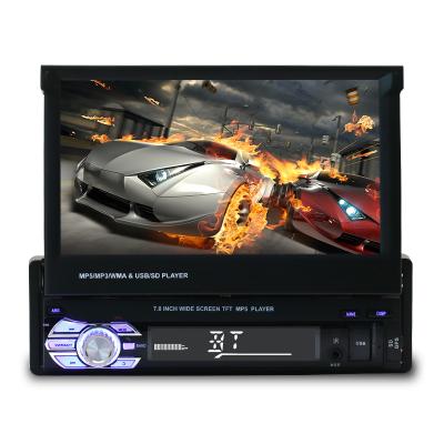 China Single din car stereo mp5 fix retractable panel car radio with BT mirror link FM 7inch video for sale