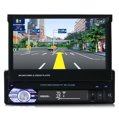 China 1 din stereo retractable car radio with gps and 7inch screen mirror link mp5 player BT car stereo for sale