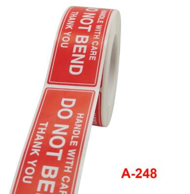 China Waterproof Do Not Bend High Quality Sticker Decal Warning Labels for sale