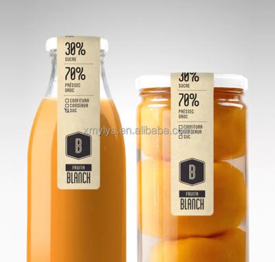 China Waterproof custom printed food label sticker business logo bottle sticker with gold foil stamp for sale