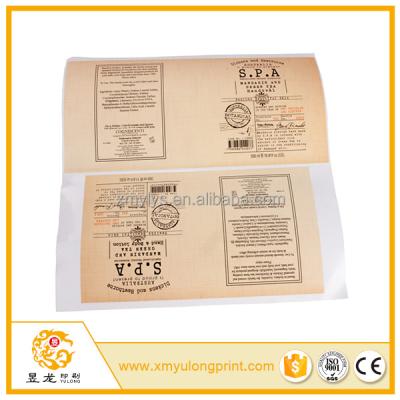 China Waterproof Self Adhesive Fabric Sticker Label With Custom Design Printing for sale