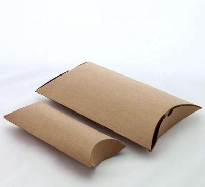 China Recycled Materials Wholesale Logo Print Kraft Paper Pillow Box Custom Packaging Weave Boxes Hair Packaging for sale