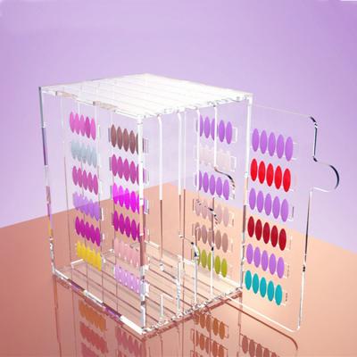 China Wholesale Custom Detachable EXCEL 6 Layers Nail Acrylic Book Case Display Board Holder For Nail Art Tips for sale