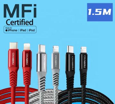 China Original CHAOPAI cable mfi lightning mobile phone MFi certified palladium 8 pin usb cable fast charging light ning USB cable for phone charging for sale