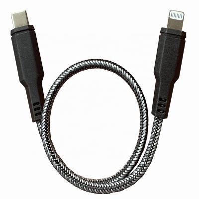 China Braided Original Cellphone PET Chip C94 PD18W mfi certified short cable mfi lighting type c to lighting cable for phone and power bank for sale