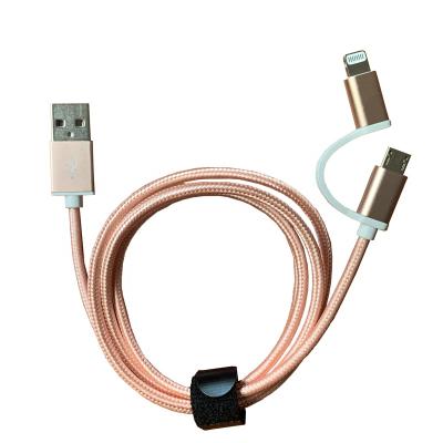 China MP3/MP4 Player BSCI factory custom 1meter 3ft aluminum mobile phone charger 2 in 1 multi function usb charging& data sync cable braided for sale