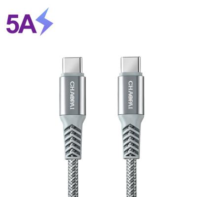 China Strong And Durable Gray Nylon Type C 100W 5A Palladium Fast Charging Cable From China Factory MFi Mobile Phone USB For Samsung/Huaiwei for sale