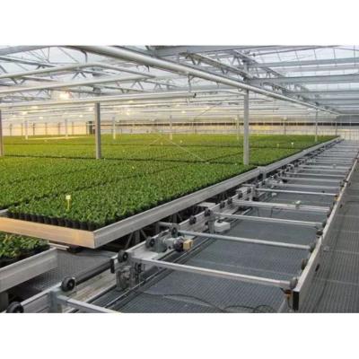 China Mobile Frame Tray Greenhouse Logistics Rolling Bench Aluminum Alloy Plastic Mesh Seedling Factory Direct Sale Agricultural for sale