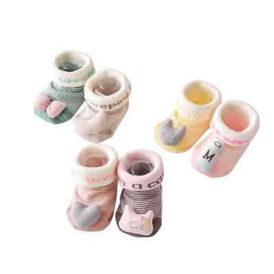 China 3D Design 3D Cotton Comfortable ANIMAL Popular Cartoon Popular Baby Rubber Unique Socks Shoe Socks for sale