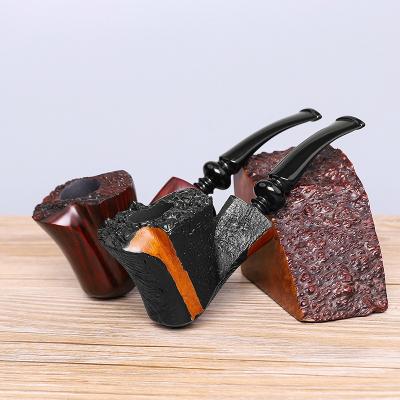 China Vintage High End Briar Wood Hand Made Smoking Pipe With 3mm Filter for sale