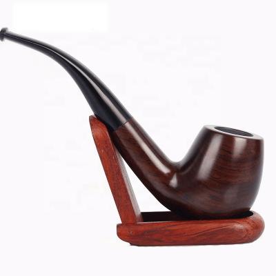 China Factory direct sale CLASSIC handmade wooden traditional smoking tobacco pipe with 9mm filter for sale