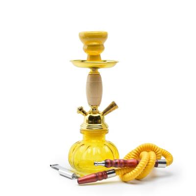 China Complete Set of Smooking Shisha Mini Water Pipe Vase Glass Hookah with One Hose for sale