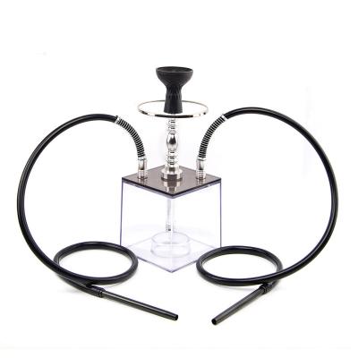 China Smooking Shisha Water Pipe With 2 Per Hose Lead Light Silicone Set Portable Hookah Accessories Wholesale Smoke for sale