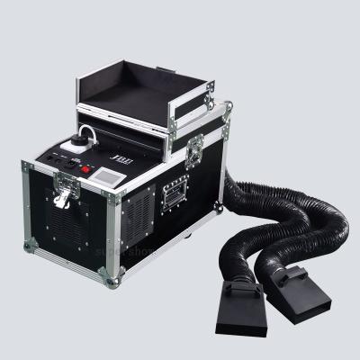 China Water fog machine 3000w double tube low smoke machine with fightcase lying ground smoke machine for wedding stage show 18L for sale