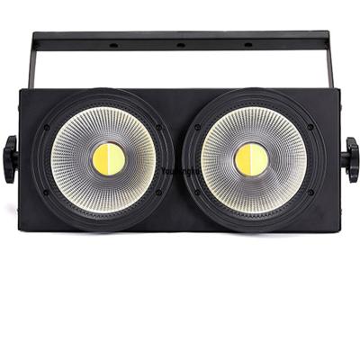 China Variable Speed ​​(1-30Hz) Dmx512 2 Eyes Cob Led Audience Par Up Light 2*100w Led Audience Blinder White RGBW Stage Light for sale