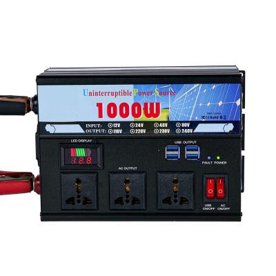 China Factory Price Aluminum Alloy 1000W Modified Inverter Inverter Pure Sine Wave Inverters UPS Battery Charger In Stock for sale