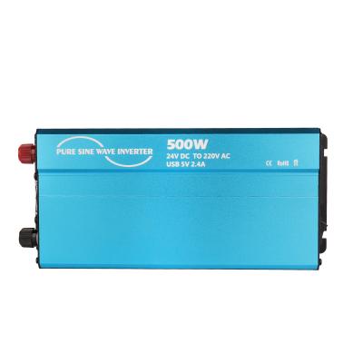 China Foreign trade of aluminum alloy exclusively for blue pure sine wave inverter 500W 12V/24V to 220V for sale