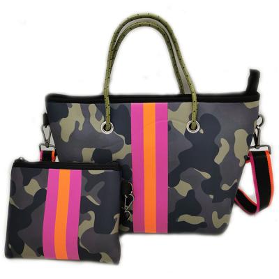 China Eco-friendly Mini Fashion Cross Shoulder Neoprene Bag Customized Waterproof Neoprene Beach Tote Bag for sale