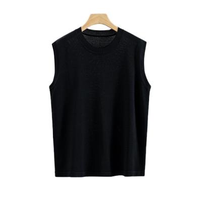 China Wholesale Custom Factory Anti-pilling Women Ladies Neck Wool Knit Short Knitted Cardigan Sweater Tank Top O-Neck Crop Top for sale