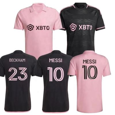 China Shirts & Tops Wholesale 2023 Men Football Shirts INTER 23 24 MESSI 10# Soccer Jersey MIAMI Pink Black Jersey Uniforms Soccerwear Kit for sale