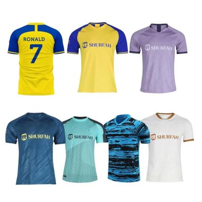 China Sets 2023 Wholesale China Custom TOP Thailand Quality Club Soccer Jerseys Al Nassr Home Away Third Jersey Football Jersey for sale