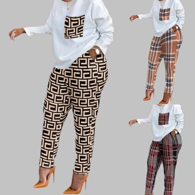 China QUICK DRY New Spring Fashion Famous Brand Plaid Print Pant Set for sale