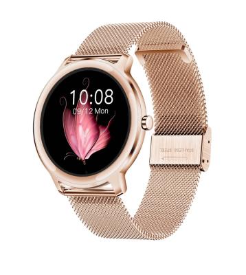 China Fitness Sport Heart Rate Blood Oxygen Monitoring Leather Round Smart Watch Ladies Smartwatch R18 Wifi KOSPET For Women for sale