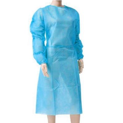 China Disposable Breathable Blue Color 45g Level 2 PP Isolation Waterproof Gown for sale