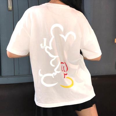 China Custom White Anti-Wrinkle 2020 Women Cotton 100% Blank T-shirt Printing Logo T-Shirts for sale