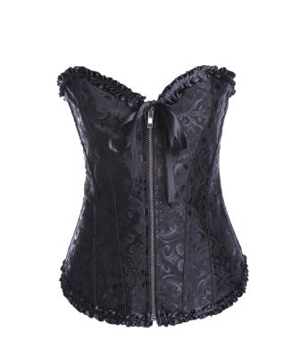 China Undedrwear Color Jacquard Sexy Simple Sheer Training And Breathable Fashion Black Corset Top Women for sale