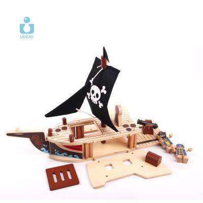 China DIY practice UDEAS montessori diy wooden toys pirate ship toys for kids for sale