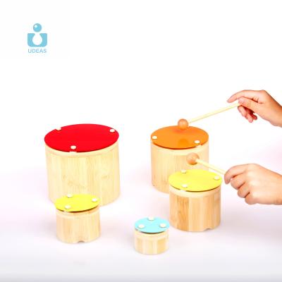 China Eco-Friendly Material UDEAS Montessori Toys Baby Bamboo Musical Instruments Nesting Xylophone Toys for sale