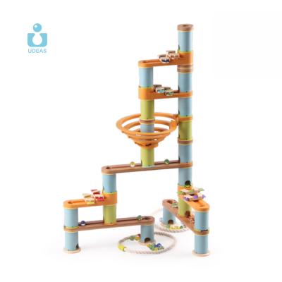 China STEM Toy For Kids UDEAS Marble Run Maze Ball Customizable Wooden Kids Track Big Sets For Kids Run Race Building Blocks Marble Toy for sale