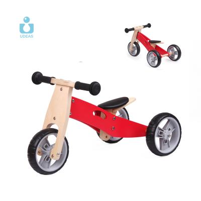 China Baby 2021 UDEAS Toddler Eco-friendly Material No Pedal Push Working Walking Ride On Toy Children Balance Bike Wooden Bicycle for sale