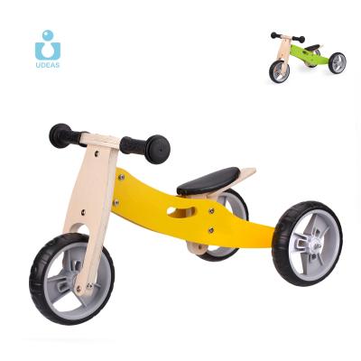 China Ride on Toy UDEAS Montessori Toys Widely Used Wooden Balance Bike (Mini Bike 2 in 1 - Yellow) for Kids for sale